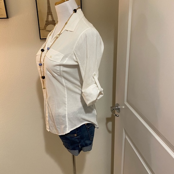 James Perse Button up - white size 2 - Picture 4 of 5